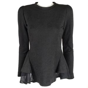 MFN Black Textured Tunic Top Flared Bottom